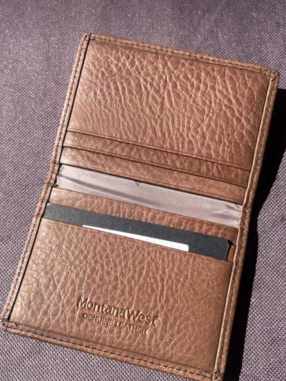 Montana West Leather Business Card Holder Bifold Men's Wallet - Brown